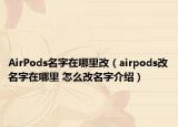 AirPods名字在哪里改（airpods改名字在哪里 怎么改名字介紹）