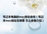 筆記本電腦的mac地址查詢（筆記本mac地址在哪看 怎么查看介紹）