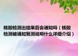 核酸檢測出結果后會通知嗎（核酸檢測被通知復測說明什么詳細介紹）