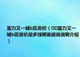 富力又一城b區(qū)房價（??富力又一城b區(qū)房價是多錢呢誰能說說呢介紹）
