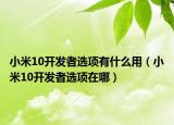 小米10開發(fā)者選項有什么用（小米10開發(fā)者選項在哪）