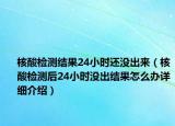 核酸檢測結果24小時還沒出來（核酸檢測后24小時沒出結果怎么辦詳細介紹）