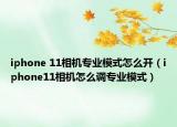 iphone 11相機(jī)專業(yè)模式怎么開(kāi)（iphone11相機(jī)怎么調(diào)專業(yè)模式）