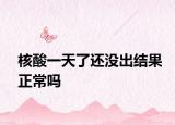 核酸一天了還沒(méi)出結(jié)果正常嗎