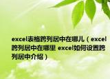 excel表格跨列居中在哪兒（excel跨列居中在哪里 excel如何設(shè)置跨列居中介紹）