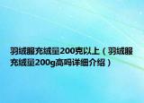 羽絨服充絨量200克以上（羽絨服充絨量200g高嗎詳細介紹）