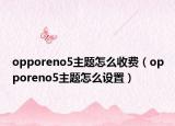 opporeno5主題怎么收費(fèi)（opporeno5主題怎么設(shè)置）