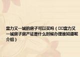 富力又一城的房子可以買嗎（??富力又一城房子房產證是什么時候辦理誰知道呢介紹）