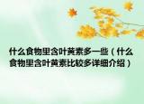 什么食物里含葉黃素多一些（什么食物里含葉黃素比較多詳細介紹）
