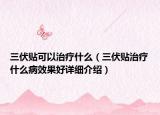 三伏貼可以治療什么（三伏貼治療什么病效果好詳細(xì)介紹）