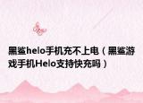 黑鯊helo手機充不上電（黑鯊游戲手機Helo支持快充嗎）