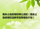 集體土地使用權(quán)轉(zhuǎn)讓流程（集體土地使用權(quán)流轉(zhuǎn)手續(xù)有哪些介紹）