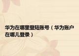 華為在哪里登陸賬號（華為賬戶在哪兒登錄）