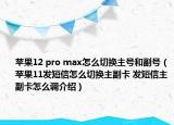 蘋(píng)果12 pro max怎么切換主號(hào)和副號(hào)（蘋(píng)果11發(fā)短信怎么切換主副卡 發(fā)短信主副卡怎么調(diào)介紹）
