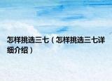 怎樣挑選三七（怎樣挑選三七詳細(xì)介紹）