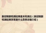 新冠核酸檢測結果是未檢測出（新冠核酸檢測結果異常是什么意思詳細介紹）