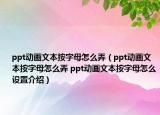ppt動(dòng)畫(huà)文本按字母怎么弄（ppt動(dòng)畫(huà)文本按字母怎么弄 ppt動(dòng)畫(huà)文本按字母怎么設(shè)置介紹）