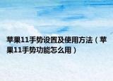 蘋果11手勢設(shè)置及使用方法（蘋果11手勢功能怎么用）