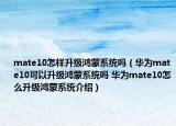 mate10怎樣升級鴻蒙系統(tǒng)嗎（華為mate10可以升級鴻蒙系統(tǒng)嗎 華為mate10怎么升級鴻蒙系統(tǒng)介紹）
