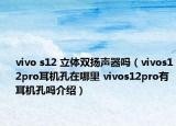 vivo s12 立體雙揚(yáng)聲器嗎（vivos12pro耳機(jī)孔在哪里 vivos12pro有耳機(jī)孔嗎介紹）