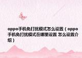 oppo手機(jī)免打擾模式怎么設(shè)置（oppo手機(jī)免打擾模式在哪里設(shè)置 怎么設(shè)置介紹）