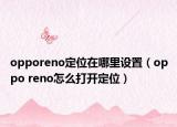 opporeno定位在哪里設(shè)置（oppo reno怎么打開定位）