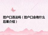 掛戶口違法嗎（掛戶口會有什么后果介紹）
