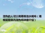 濕熱的人可以用葛根泡水喝嗎（葛根能除體內(nèi)濕熱嗎詳細介紹）