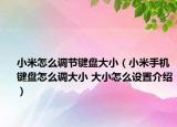 小米怎么調(diào)節(jié)鍵盤大?。ㄐ∶资謾C鍵盤怎么調(diào)大小 大小怎么設(shè)置介紹）