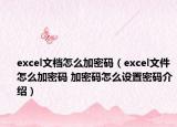 excel文檔怎么加密碼（excel文件怎么加密碼 加密碼怎么設(shè)置密碼介紹）