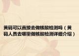 黃碼可以直接去做核酸檢測嗎（黃碼人員去哪里做核酸檢測詳細介紹）