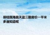 碧桂園海昌天藍(lán)三期房價(jià)一平米多誰知道呢