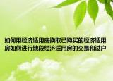 如何用經(jīng)濟(jì)適用房換取已購(gòu)買的經(jīng)濟(jì)適用房如何進(jìn)行地段經(jīng)濟(jì)適用房的交易和過(guò)戶