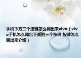手機(jī)下方三個按鍵怎么調(diào)出來vivo（vivo手機(jī)怎么調(diào)出下面的三個按鍵 按鍵怎么調(diào)出來介紹）