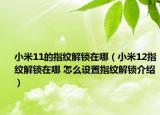 小米11的指紋解鎖在哪（小米12指紋解鎖在哪 怎么設(shè)置指紋解鎖介紹）