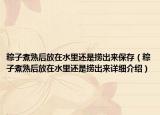 粽子煮熟后放在水里還是撈出來保存（粽子煮熟后放在水里還是撈出來詳細介紹）