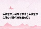 生板栗怎么儲存才不壞（生板栗怎么儲存才能保鮮詳細介紹）