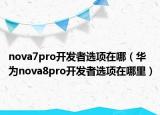 nova7pro開發(fā)者選項在哪（華為nova8pro開發(fā)者選項在哪里）