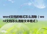 word文檔的格式怎么清除（word文檔怎么清除文本格式）