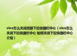 vivo怎么關(guān)閉頂部下拉快捷欄中心（vivo怎么關(guān)閉下拉快捷欄中心 如何關(guān)閉下拉快捷欄中心介紹）