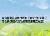 淘寶如何開啟代付功能（淘寶代付關閉了怎么開 淘寶代付功能在哪里開啟介紹）