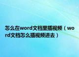 怎么在word文檔里插視頻（word文檔怎么插視頻進(jìn)去）