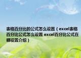 表格百分比的公式怎么設(shè)置（excel表格百分比公式怎么設(shè)置 excel百分比公式在哪設(shè)置介紹）