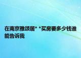 在南京雅頌居* *買房要多少錢誰能告訴我