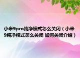 小米9pro純凈模式怎么關(guān)閉（小米9純凈模式怎么關(guān)閉 如何關(guān)閉介紹）