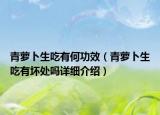 青蘿卜生吃有何功效（青蘿卜生吃有壞處嗎詳細(xì)介紹）