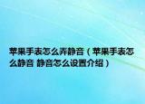 蘋果手表怎么弄靜音（蘋果手表怎么靜音 靜音怎么設(shè)置介紹）