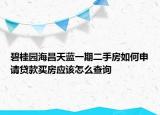 碧桂園海昌天藍(lán)一期二手房如何申請(qǐng)貸款買房應(yīng)該怎么查詢