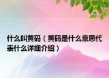 什么叫黃碼（黃碼是什么意思代表什么詳細介紹）