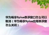 華為暢享9plus懸浮窗口怎么可以取消（華為暢享9plus應(yīng)用懸浮窗怎么關(guān)閉）